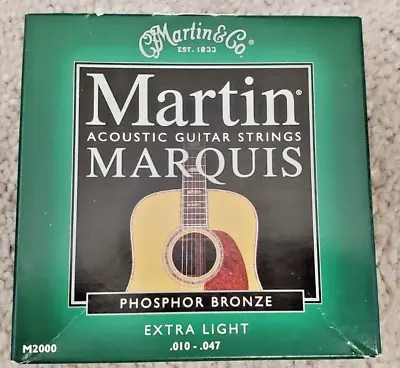 MARTIN MARQUIS M2000 Silk Wrap Phosphor Bronze 6  .010 - .047 NEW Extra Light • $9.95