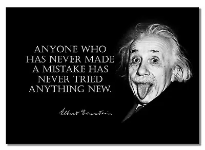Albert Einstein Mistake Inspired By Theoretical Physicist Quote Poster Tongue • £5.59