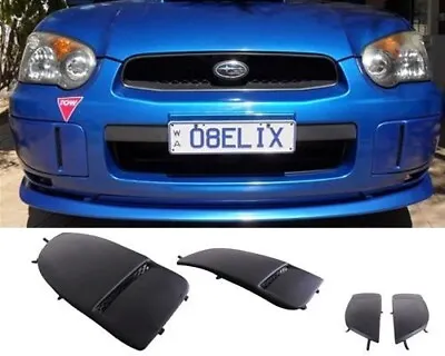 PU Black Front Bumper Fog Light Caps Covers For 04-05 Subaru Impreza WRX STI • $55.99