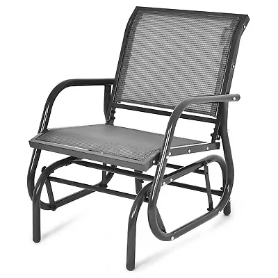 Topbuy Outdoor Single Glider Chair Rocking Seating Lounging Chair With Armrest • $99.95