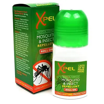 2 Xpel Mosquito Insect Repellent Roll-On 75ml Up To 4 Hrs Protection Travel • £6.33