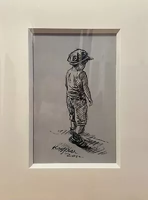 Keith Proctor Original Charcoal Drawing ‘Little Kid - Study 1’ Mounted • £800