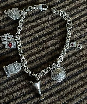 Brighton Nevada State Las Vegas Charm Bracelet Slots Dice Cards Roulette • $26