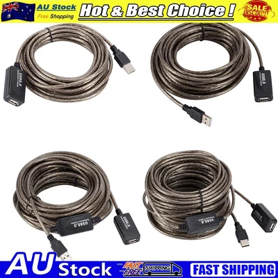 $16.59 • Buy 5/10/15/20m USB 2.0 Extension Cable Male To Female Active Repeater Wireless