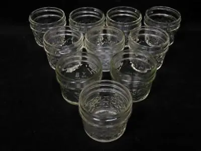 Lot Of 10 Ball Narrow Mouth Canning Jars 8 Ounce Quilted Crystal No Rings Or Lid • $19.94