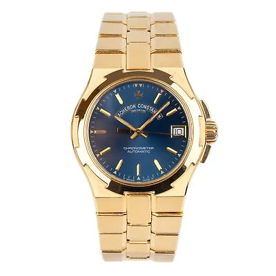 Vacheron Constantin Overseas 42050/423J-8482 18K Yellow Gold Blue Dial Watch • $29500