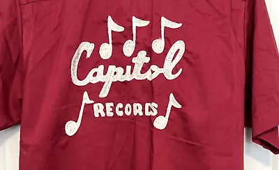 Vintage 1970's Capitol Records Bowling Shirt 200 Bicentennial 1776 1976 Patch M • $99.95