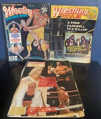 Vintage Wrestling Magazines -1970s & 1980s - See Description • $11