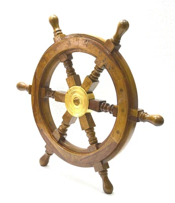 £43.19 • Buy 24 Inch Premium Nautical Wooden Wheel Ship Exclusive Pirate Decorative Hanging
