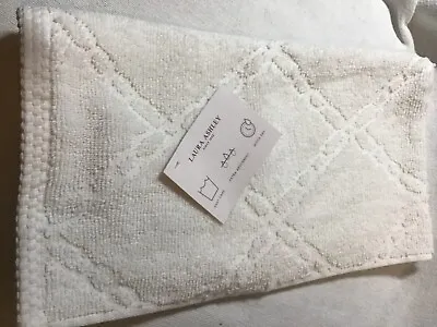 Laura Ashley Hand Towel (1) White Banton 16 X 28 100% Cotton Nwt • $8.99