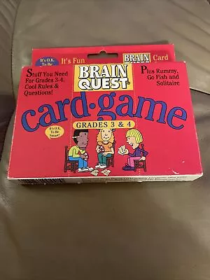 Brain Quest Card-Game. Grades 3 And 4. Plus Rummy Go Fish Solitaire. Vintage • $8