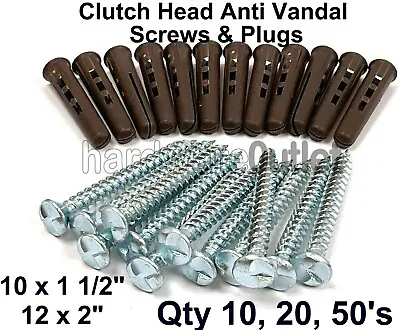 Tamperproof - Anti Vandal Clutch Head Security Screws 1 1/4   1 1/2  & 2  Long • £3.90