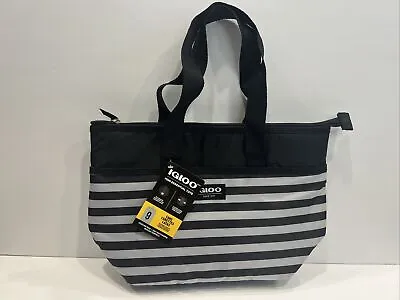 Igloo Cooler Bag Mini Essential Tote Fully Insulated 9 Can Cooler Bag Black/Grey • $14.99