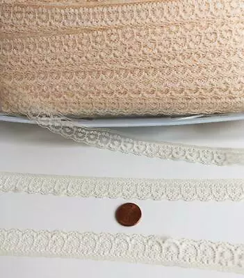 Vintage 3/4  Wide Lace 10 Yards Natural Lot 25 Soft Airy Beige Cream • $6.99