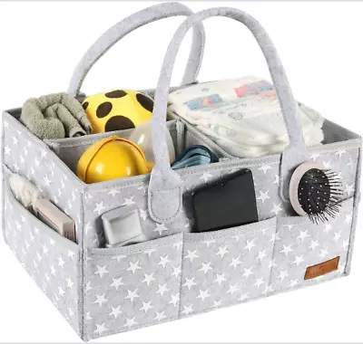 Baby Nappy Caddy Organiser Compartment Nursery Storage Portable Changing Basket • £17.99