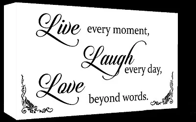 £11.49 • Buy White Live Laugh Love Quote Canvas Wall Art  Picture Print - A1, A2 + Sizes