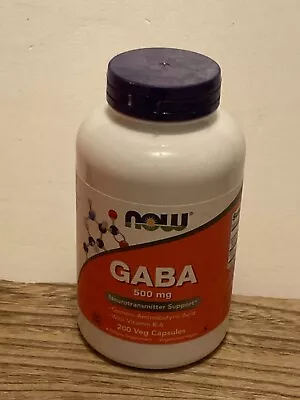 NOW FOODS GABA 500 Mg + B-6 - 200 Veg Capsules 2/27 • $15.40