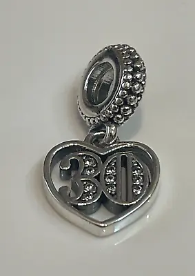 Genuine PANDORA 30th Celebration Dangle Charm 791287CZ Brand New Fast Post • $44