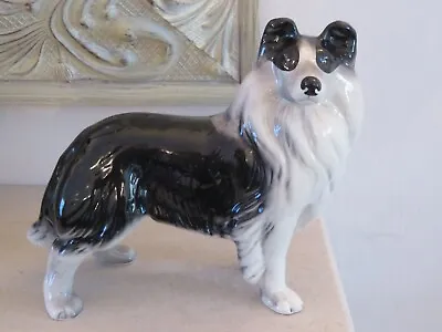 £12 • Buy *rare* Melba Ware Pottery Black And White Collie Dog Figure 6 Inch Tall