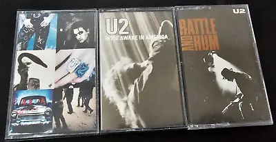 U2 Cassette Lot X3 | Rattle & Hum Actung Baby & Wide Awake In America | TESTED • $11.99