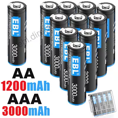 EBL  AA Lithium 3000mAh  AAA 1200mAh Batteries Non-rechargeable 1.5V + Case Lot • $10.19