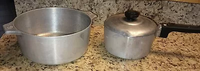 Set Of 2 Wagner Ware Magnalite Pots 2-quart Sauce Pan With Lid And Dutch Oven • $69.34