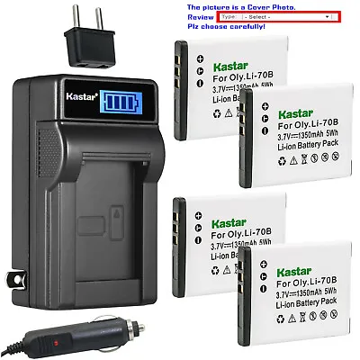 Kastar Battery LCD AC Charger For Olympus Li-70B & Olympus D-710 D-715 Camera • $8.99