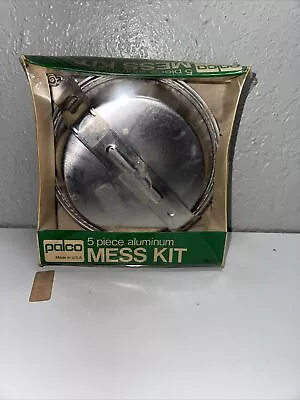 Vtg Palco Mess Kit 5 Pc Aluminum No. 505 Camp Cooking + Carry Case • $30.59