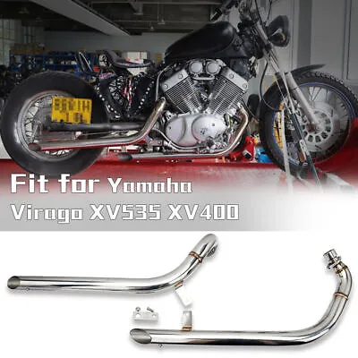 Dual Muffler Exhaust Pipes System Silencer For Yamaha Virago 535 XV535 1987-2004 • $149.88