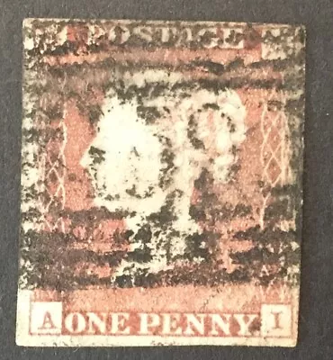 GB Queen Victoria  1d Penny Red  VFU SG 8 Stamp LH • $1.23