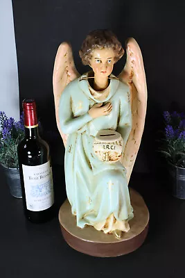 Antique Large Rare Church Money Box Religious Nodding Angel Statue Figurine  • $980