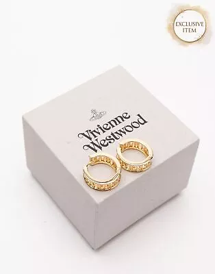 RRP€150 VIVIENNE WESTWOOD Westminster Brass Hoop Earrings Cut Out Hinged • $27.38