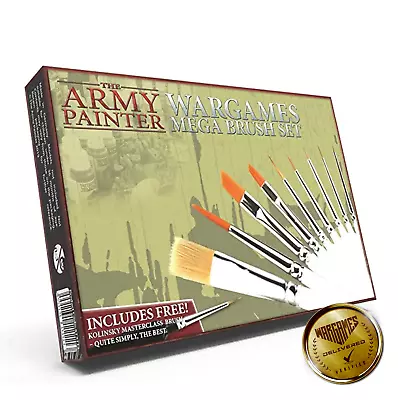 Army Painter Wargames Mega Brush Set Acrylic Paint Brush Set Miniature Painting • $61.99