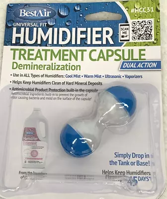 BestAir HCC31 Humidifier Demineralization Cleaner Treatment Capsule Dual Action • $10.75