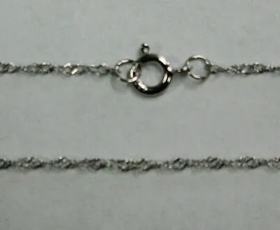 10k 10kt White Gold .8mm Light Weight Rope Chain W/ Spring Ring 16  18  20  24  • $37