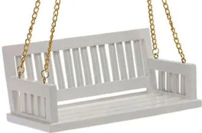 Sale !! Dollhouse Miniature Porch Swing In White • $16.99