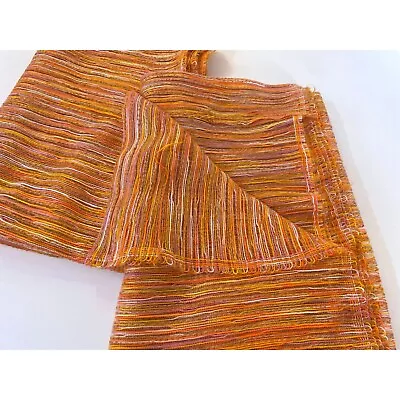 Vintage 1970s Orange Curtain Woven Mesh Panel Price For Each 2 Sizes • $90