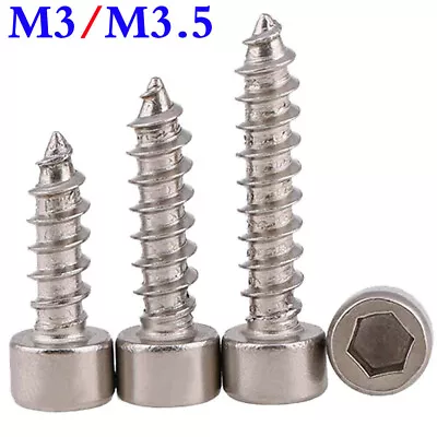 M3 M3.5 304 Stainless Steel Hex Socket Head Cap Self-Tapping Sheet Metal Screws • $18