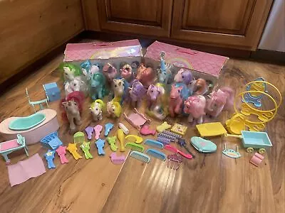 Vintage My Little Pony G1 Hasbro 80s Lot Cases Brush Accessories Nursery So Soft • $450