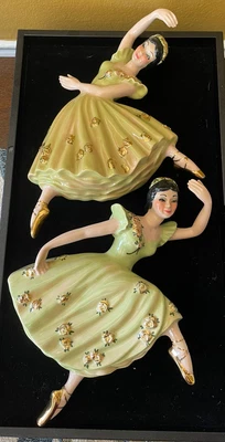 $55 • Buy Vintage Ceramic Arts Studio ATTITUDE And ARABESQUE Wall Hang Ballet Dancers Set 