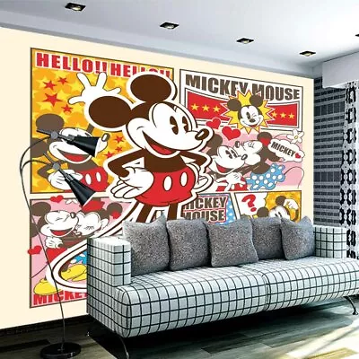 Mickey Mouse Purple 3D Full Wall Mural Photo Wallpaper Printing Home Kids Decor • $225.25