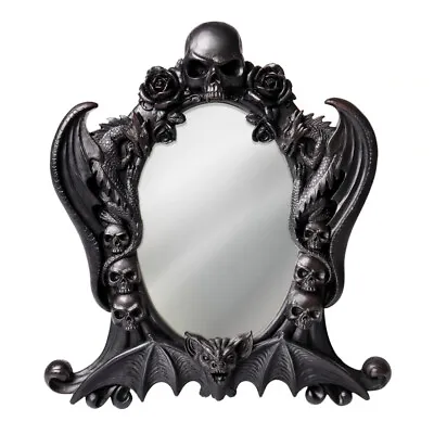 £23.95 • Buy GOTHIC FRAMED MIRROR ALCHEMY NOSFERATU Black Skull Bat Dragon Rose Unusual Decor