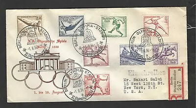 Germany 1936 Olympics Scott # B82-b89 Complete Set On Registration Cover Berlin • $109.99