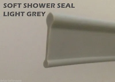 £4.99 • Buy Grey Soft Rubber Shower Seal For Folding Bath Screen Glass Shower Enclosure Door