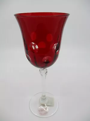 VIETRI INCANTO DOT RED / RUBY WINE GLASS - 7 7/8  X 3 1/8    0411C • $30.97