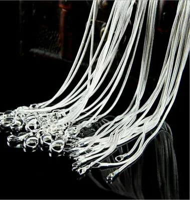20PCS Wholesale 925 Sterling Solid Silver 1MM Snake Chain Necklace 16-30inch NEW • £10.90