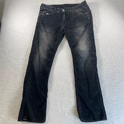True Religion Ricky Jeans Mens 36x32 Blue Contrast Dark Wash Horseshoe Pockets • $34.99