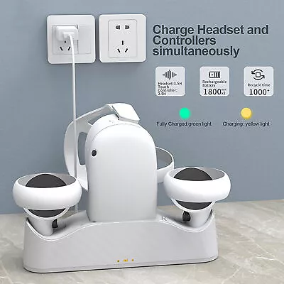 $52.99 • Buy For Meta Oculus Quest 2 VR Headset Charging Dock Holder Controller Station Stand
