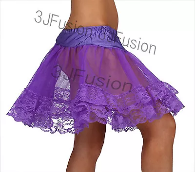 Ladies Glamour 2 Layer PURPLE TUTU FANCY DRESS HEN PARTY FREE POST (AE) • £6.90