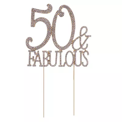  50 Fabulous 50th Birthday Bakery Cake Pick Anniversary Decorations • £7.99